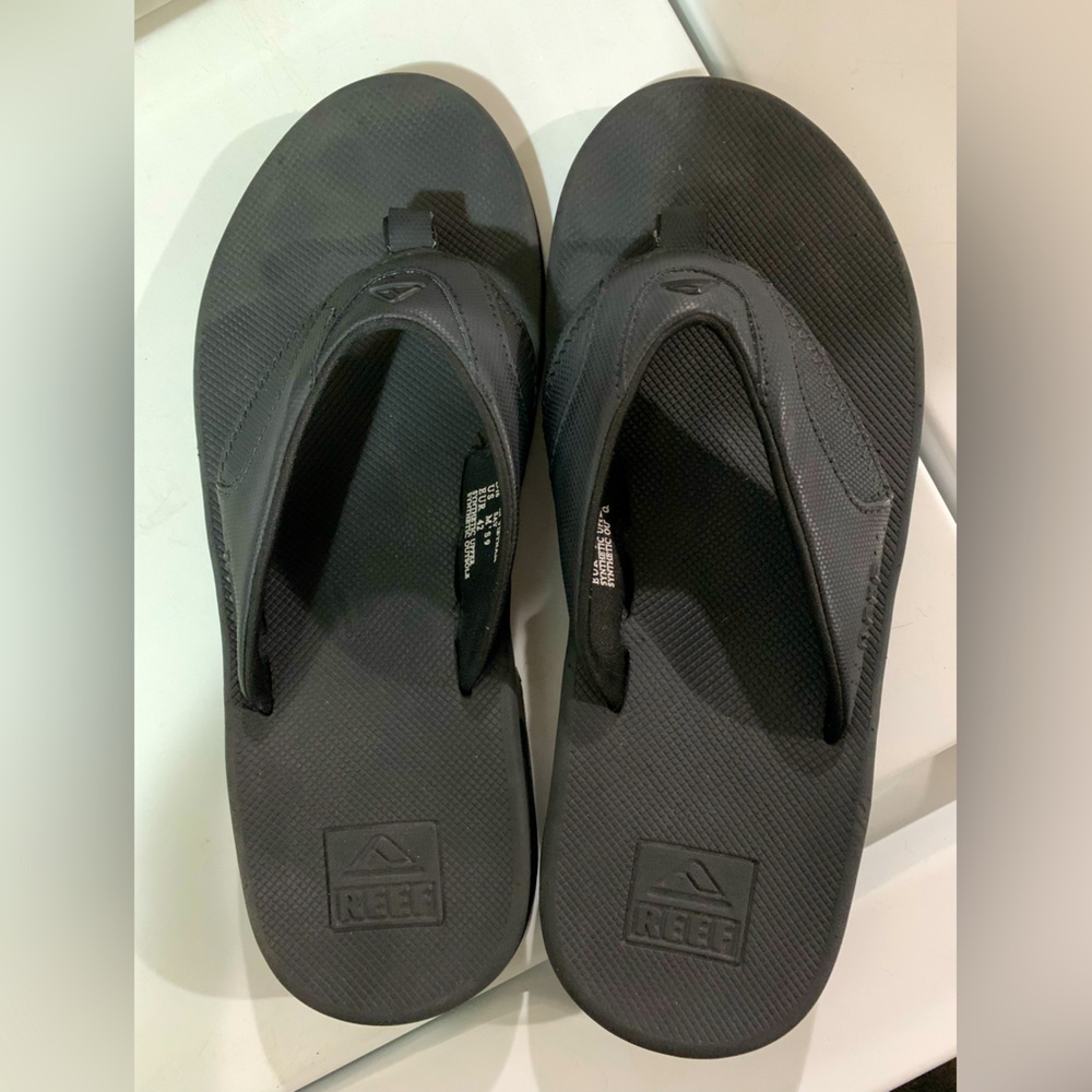Reef black mens sandals fanning shoes